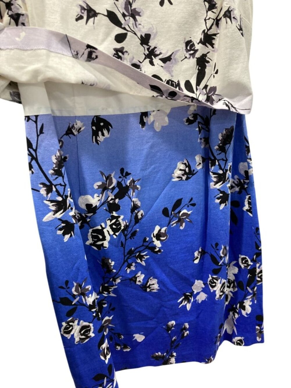 Ivanka Trump Floral Linen Layered Sheath Dress 14 Blue Ombre Feminine Romantic - Picture 3 of 12